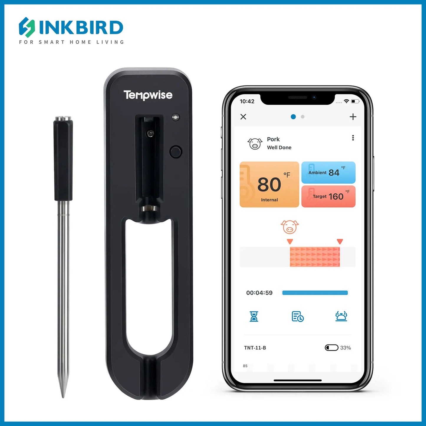 Tempwise 30m Bluetooth-Compatible Smart Oven Thermometer