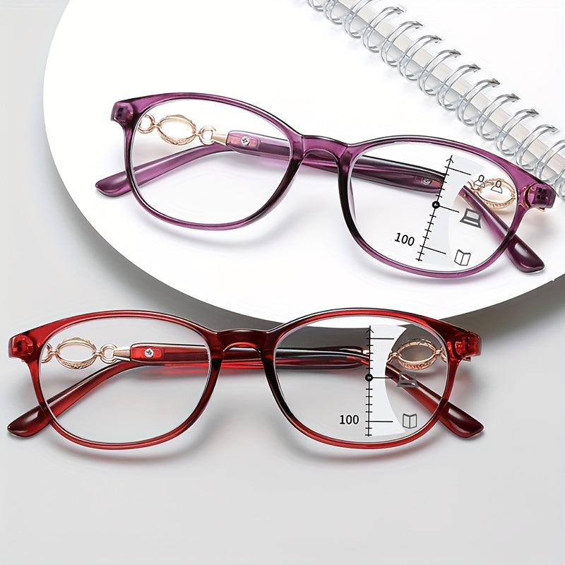 3 In 1 Eyeglasses Pres biopic Retro Multi-focal Reading For Women