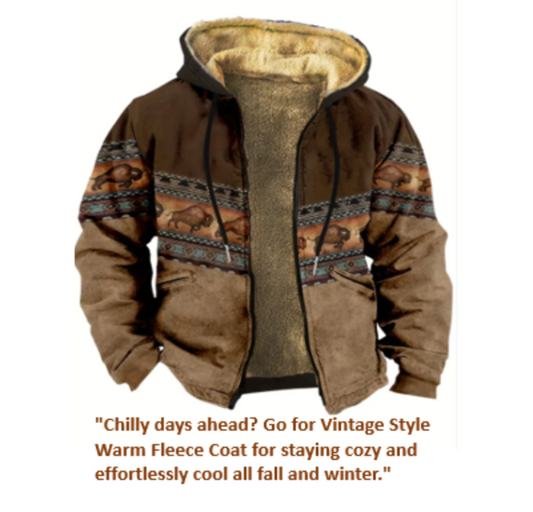 Vintage Style Warm Fleece Coat