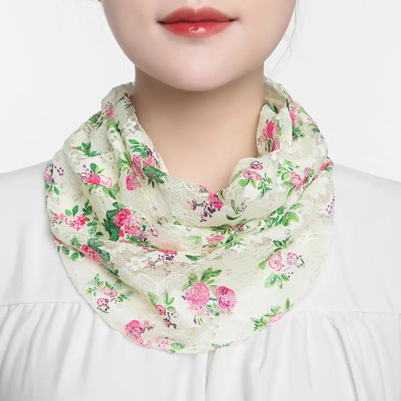 Ice Silk Floral Neck Guard