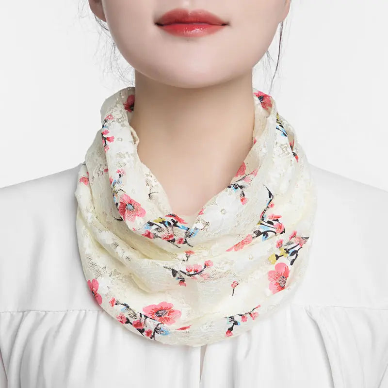Ice Silk Floral Neck Guard