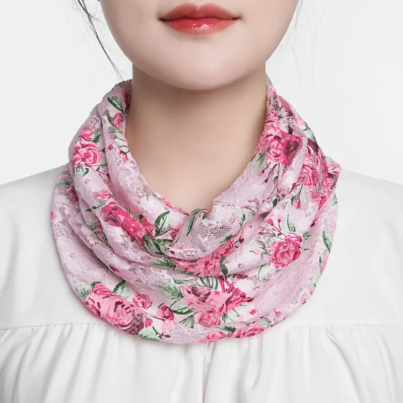 Ice Silk Floral Neck Guard