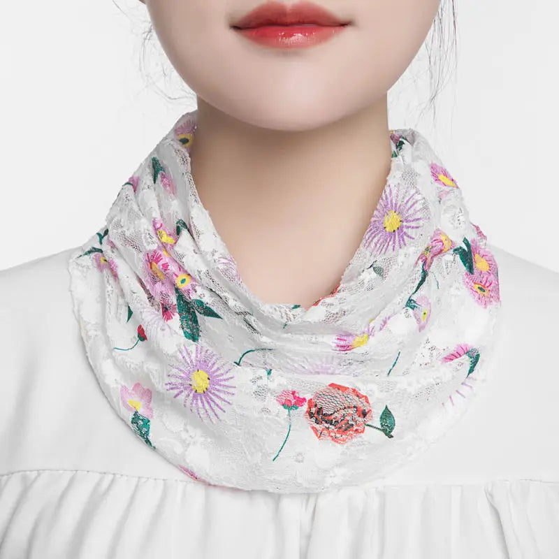 Ice Silk Floral Neck Guard