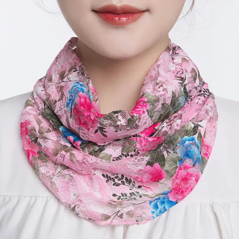 Ice Silk Floral Neck Guard