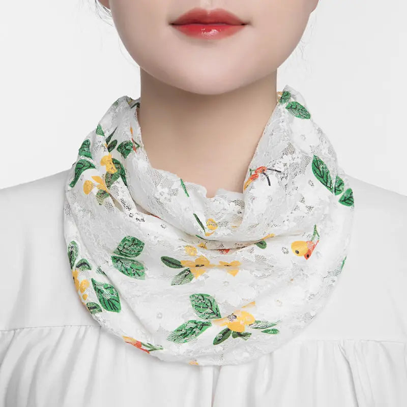 Ice Silk Floral Neck Guard