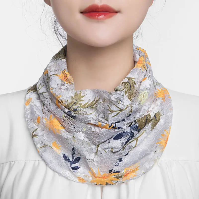 Ice Silk Floral Neck Guard