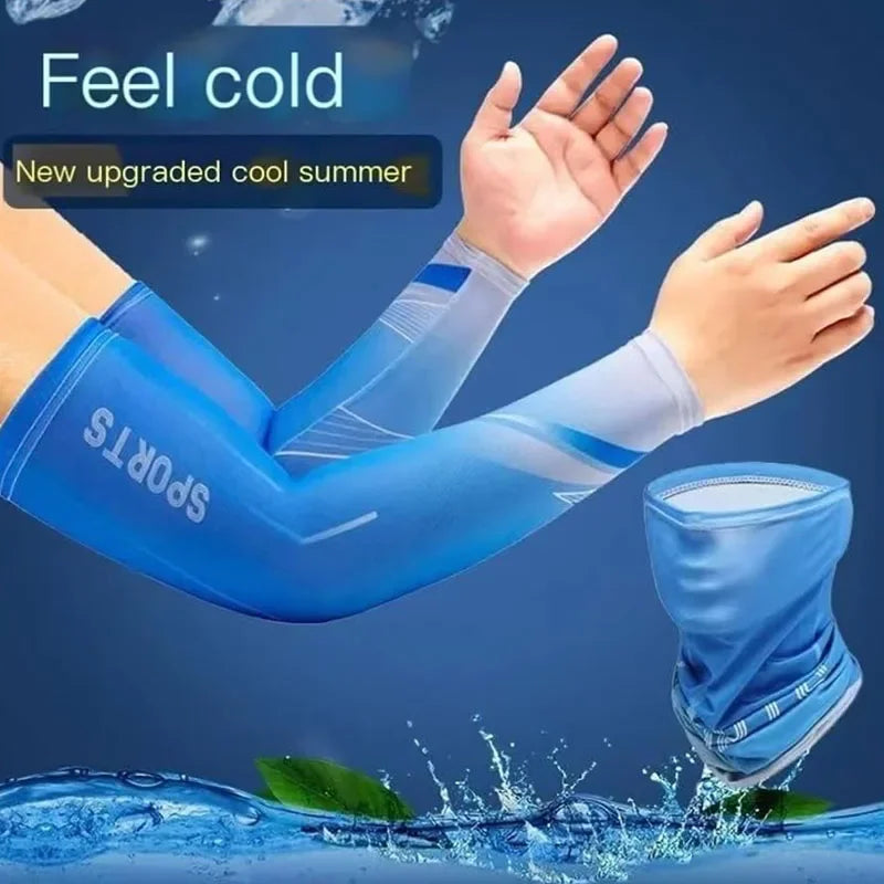 Unisex 3Pcs Ice Silk Arm Sleeves with UV Protection