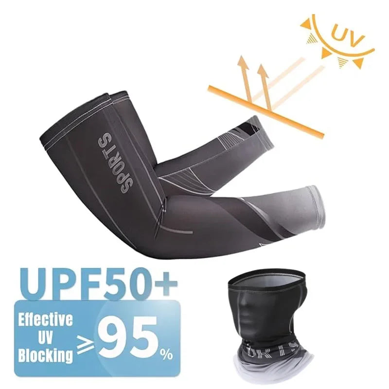 Unisex 3Pcs Ice Silk Arm Sleeves with UV Protection