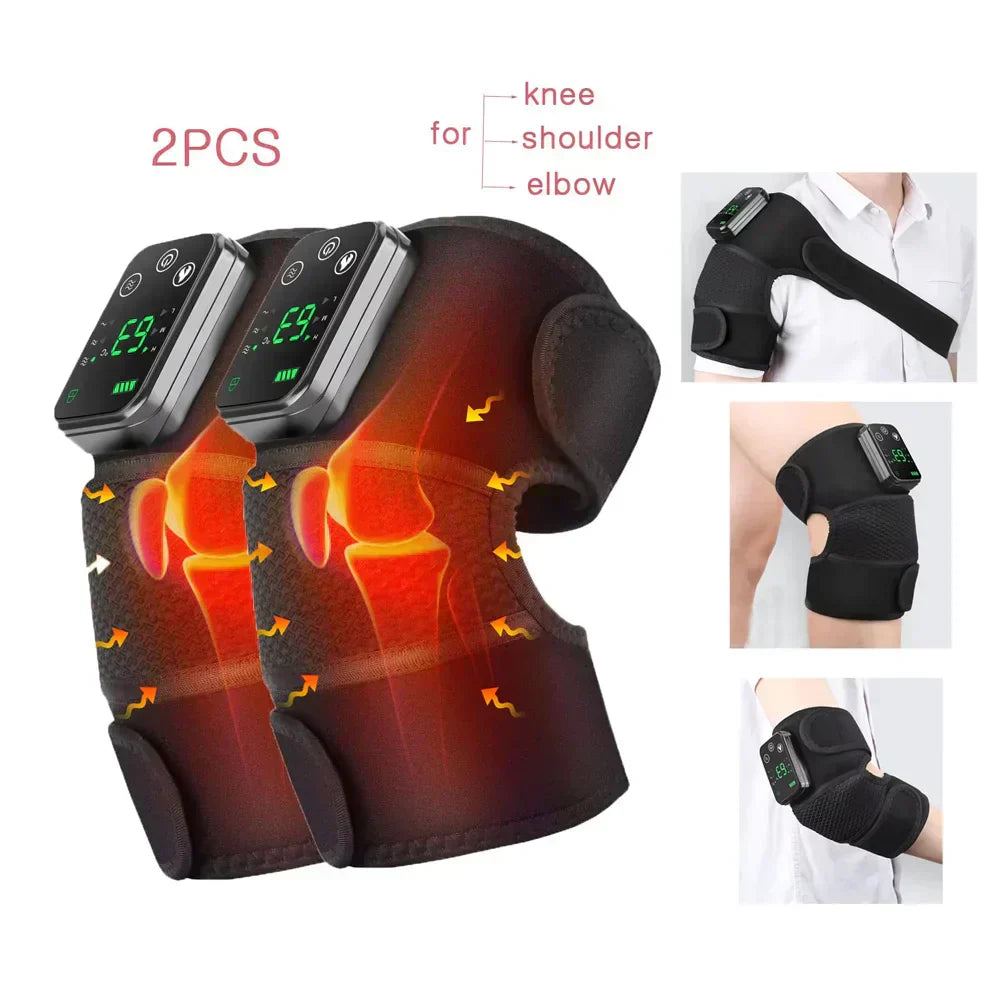 3-in-1 Heating & Massage Wrap for Knees Elbows Shoulder – Pain Relief