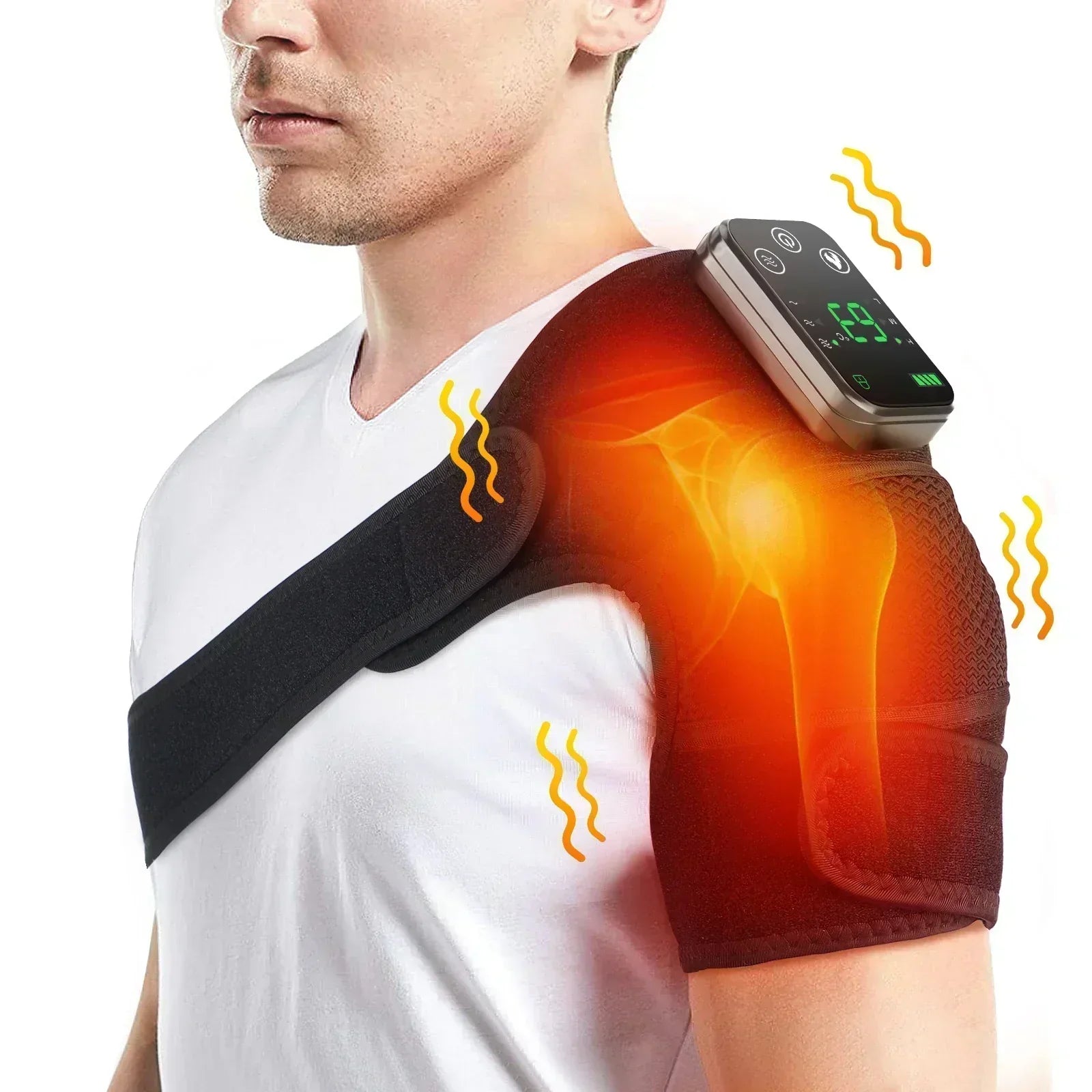 3-in-1 Heating & Massage Wrap for Knees Elbows Shoulder – Pain Relief
