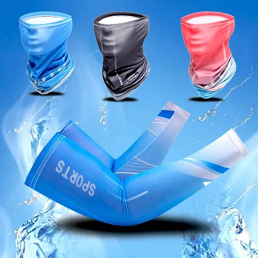 Unisex 3Pcs Ice Silk Arm Sleeves with UV Protection