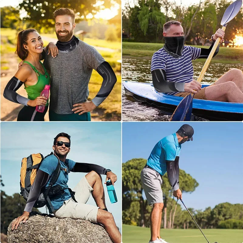 Unisex 3Pcs Ice Silk Arm Sleeves with UV Protection