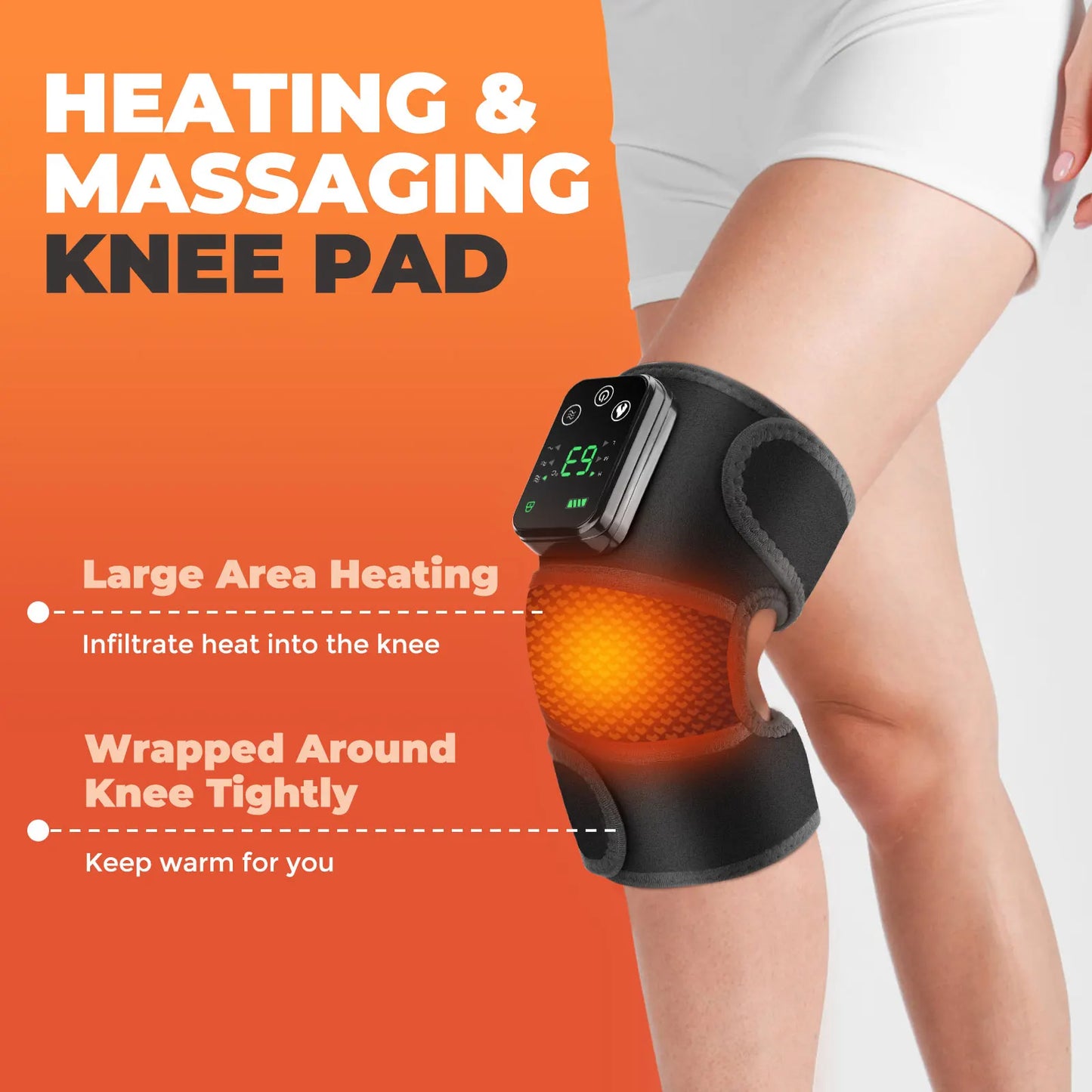 3-in-1 Heating & Massage Wrap for Knees Elbows Shoulder – Pain Relief
