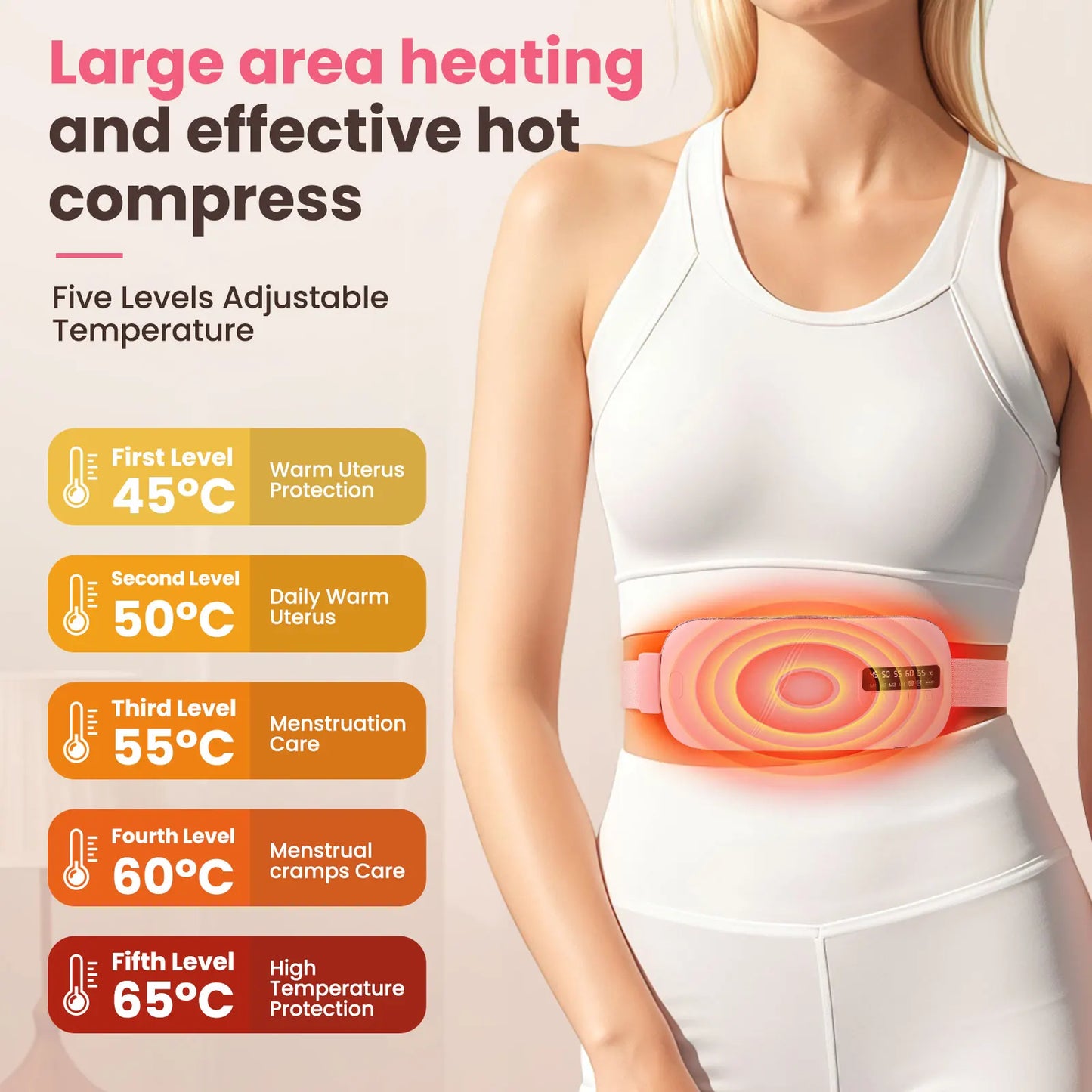 Portable Menstrual Cramp Relief with Abdominal Massage Belt