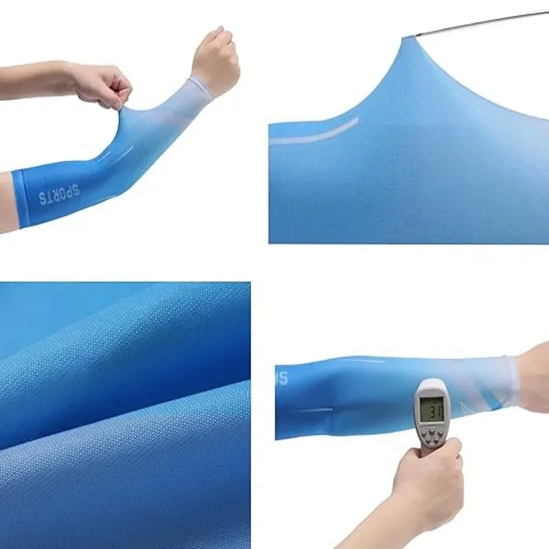 Unisex 3Pcs Ice Silk Arm Sleeves with UV Protection