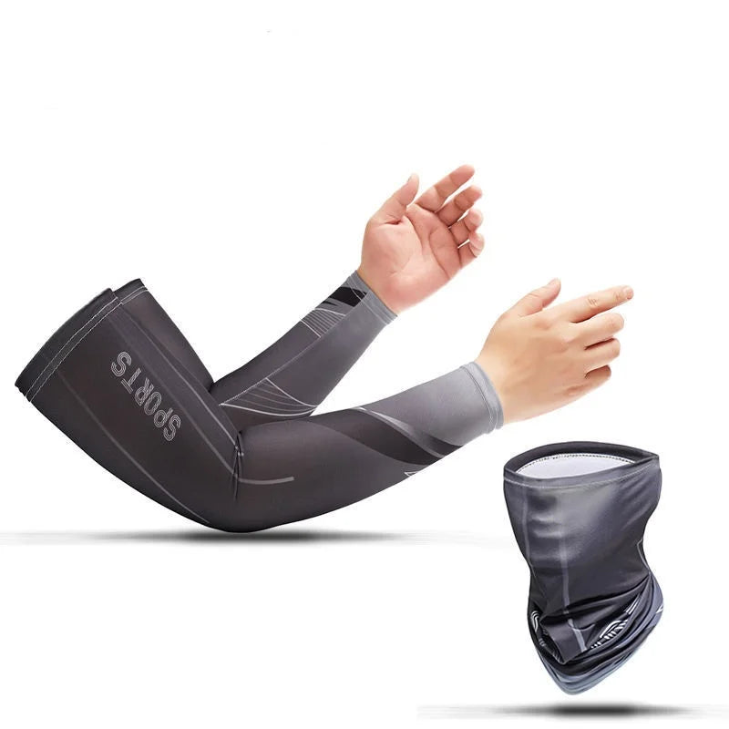 Unisex 3Pcs Ice Silk Arm Sleeves with UV Protection
