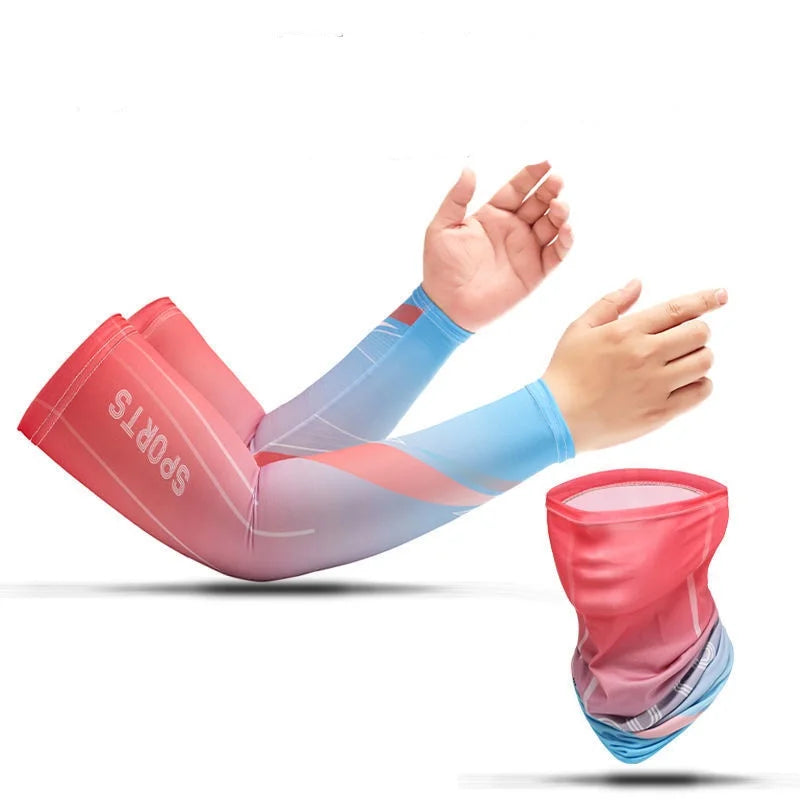 Unisex 3Pcs Ice Silk Arm Sleeves with UV Protection