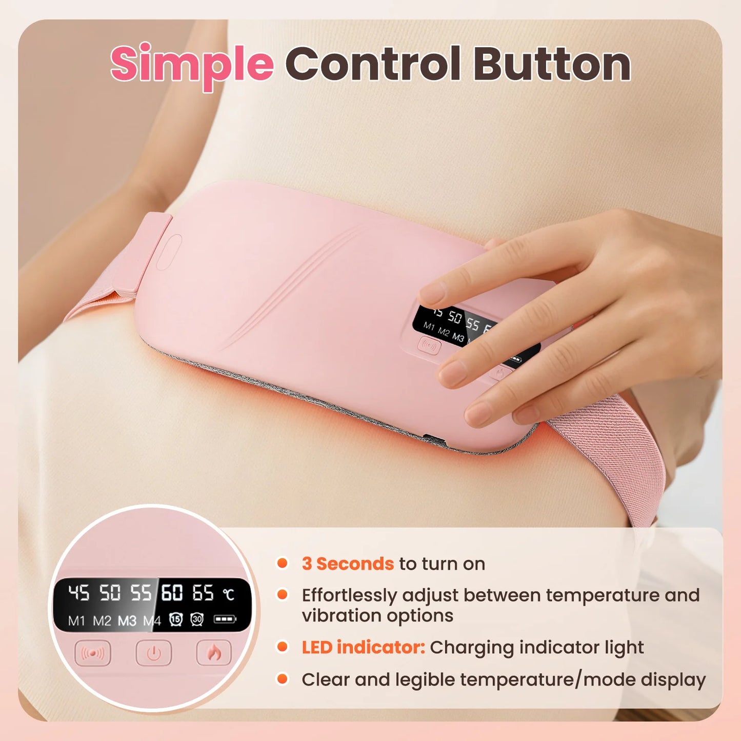 Portable Menstrual Cramp Relief with Abdominal Massage Belt