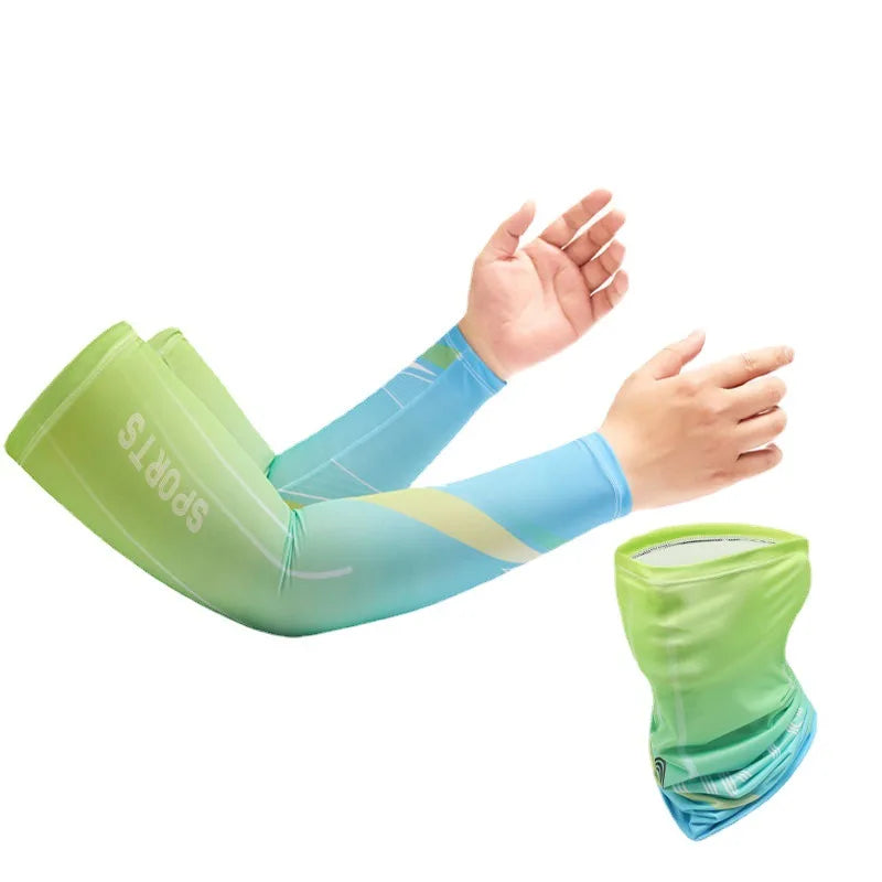 Unisex 3Pcs Ice Silk Arm Sleeves with UV Protection
