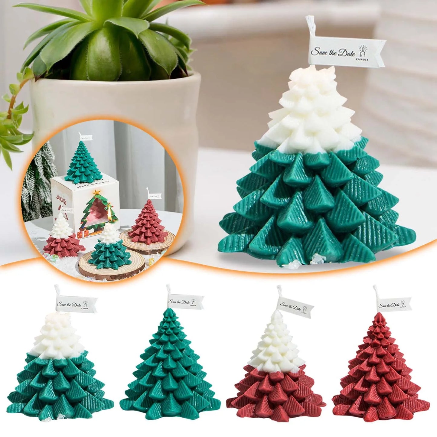 Christmas Tree Shaped Candles