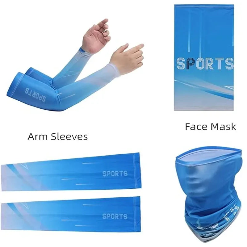 Unisex 3Pcs Ice Silk Arm Sleeves with UV Protection