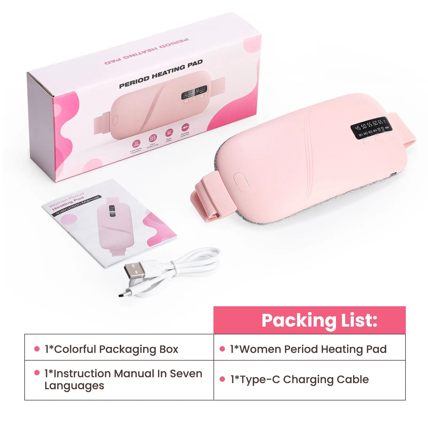 Portable Menstrual Cramp Relief with Abdominal Massage Belt