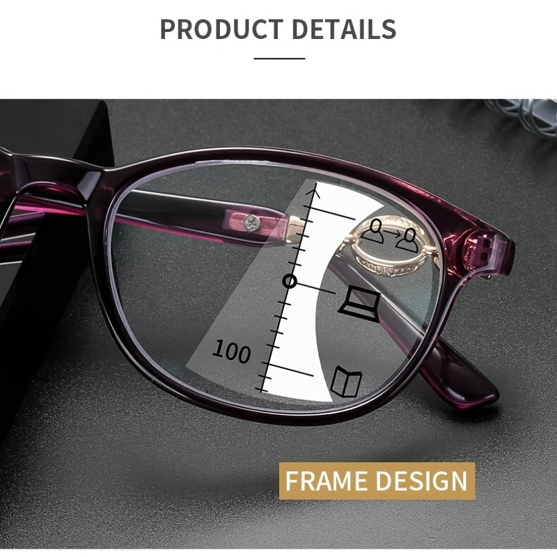3 In 1 Eyeglasses Pres biopic Retro Multi-focal Reading For Women