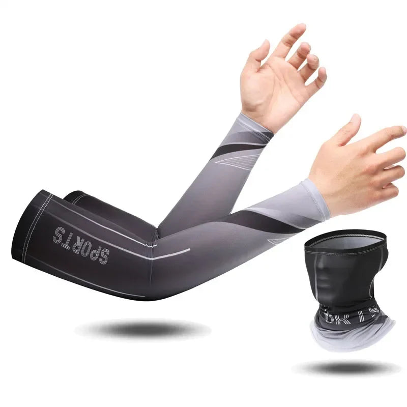 Unisex 3Pcs Ice Silk Arm Sleeves with UV Protection - UpstorePlus